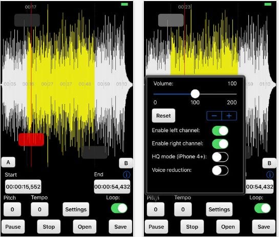 App to slow down music without changing pitch